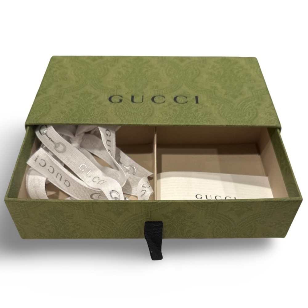 GUCCI: Authentic Gucci small drawer gift box. Sz: 7.5” x 4 1/4” x 1.75”